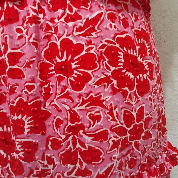 J.Crew Womens 2 Azalea Belvedere Ruffle Midi Dress Red Pink Floral Valentine's - Picture 11 of 11